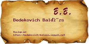 Bedekovich Balázs névjegykártya